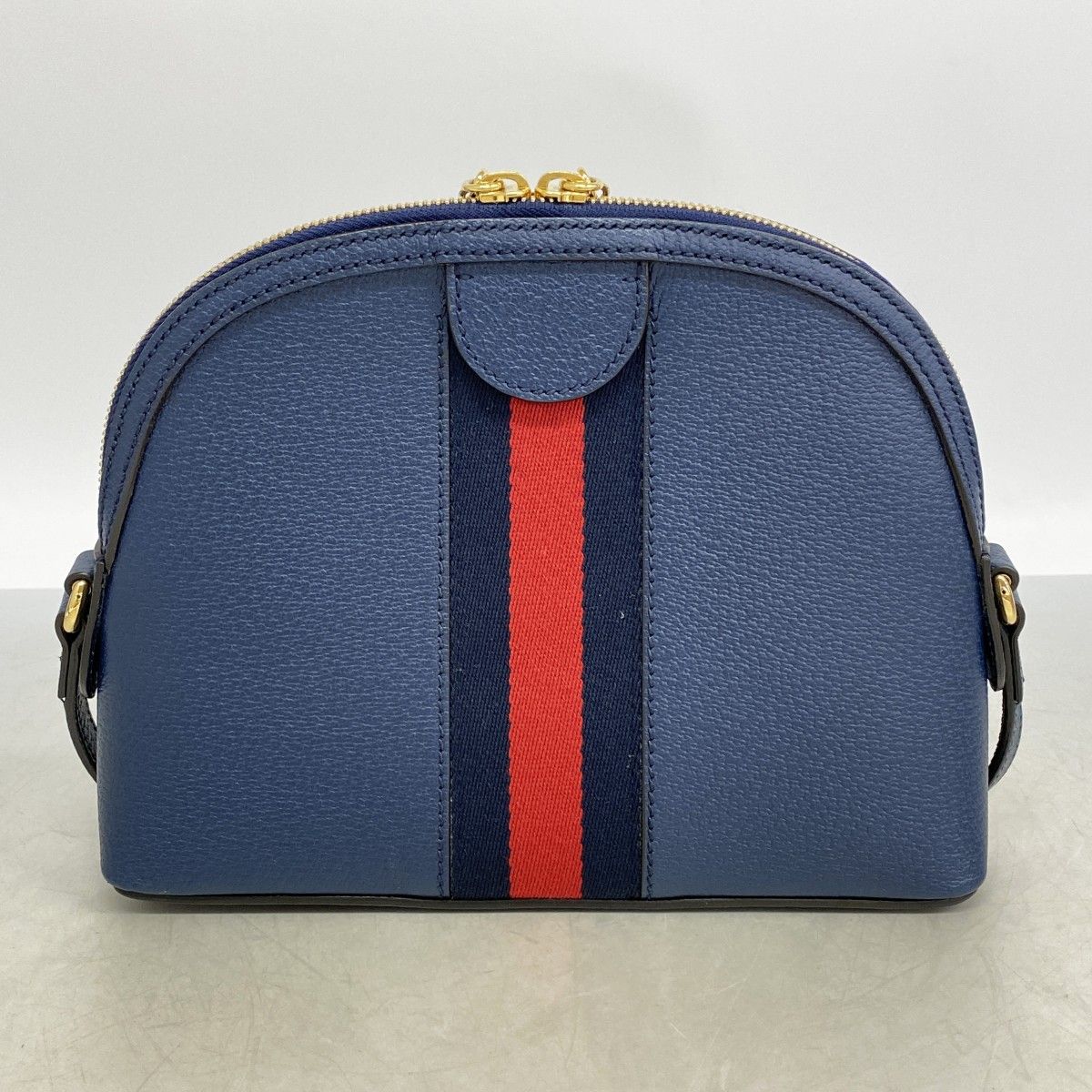 Gucci Shoulder Bag Ophidia Leather Navy Blue Gold — view 9