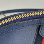 Gucci Shoulder Bag Ophidia Leather Navy Blue Gold — view 7
