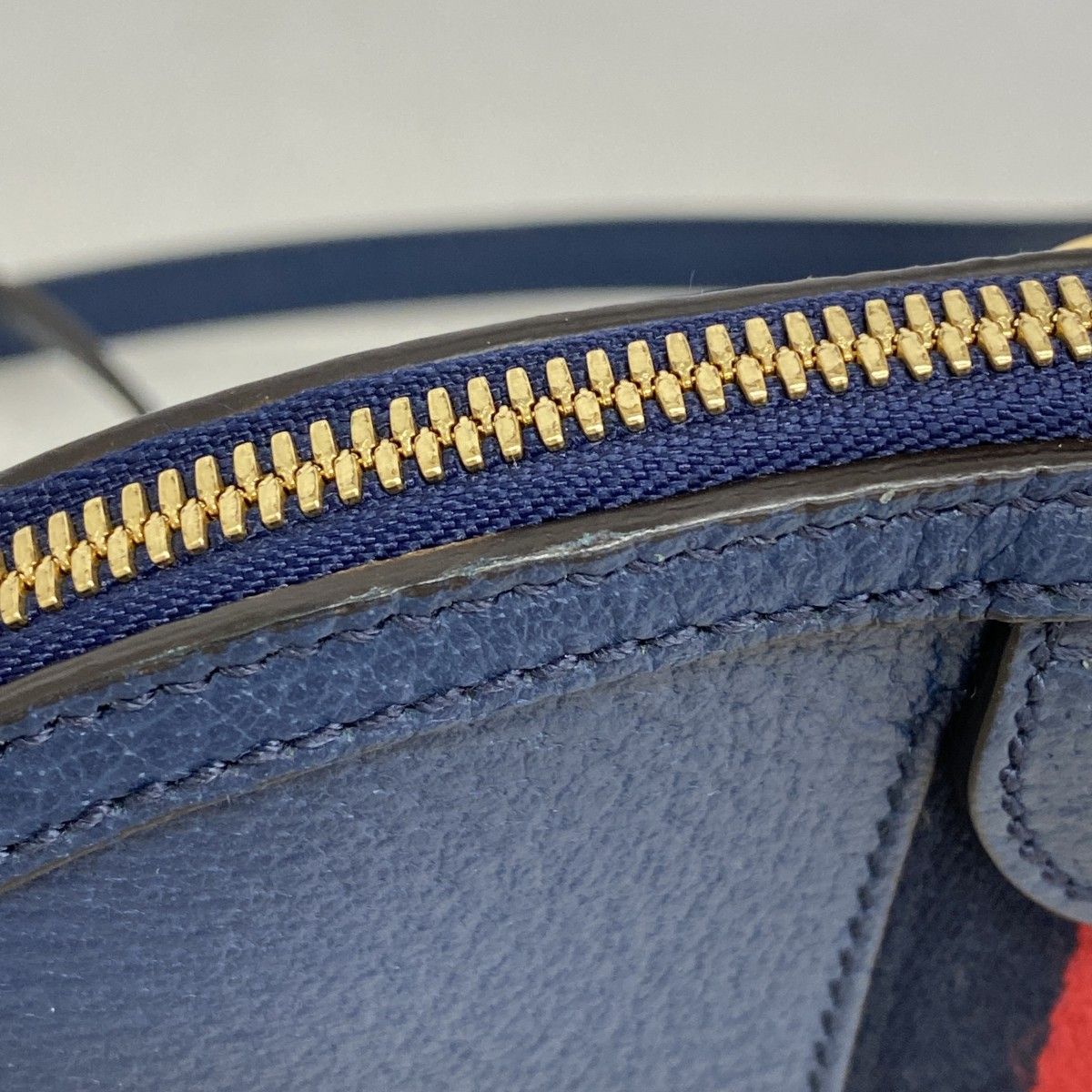 Gucci Shoulder Bag Ophidia Leather Navy Blue Gold — view 7