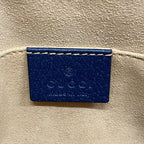 Gucci Shoulder Bag Ophidia Leather Navy Blue Gold — view 5