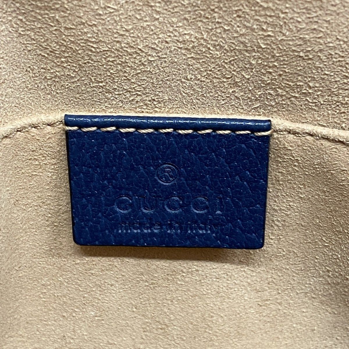 Gucci Shoulder Bag Ophidia Leather Navy Blue Gold — view 5