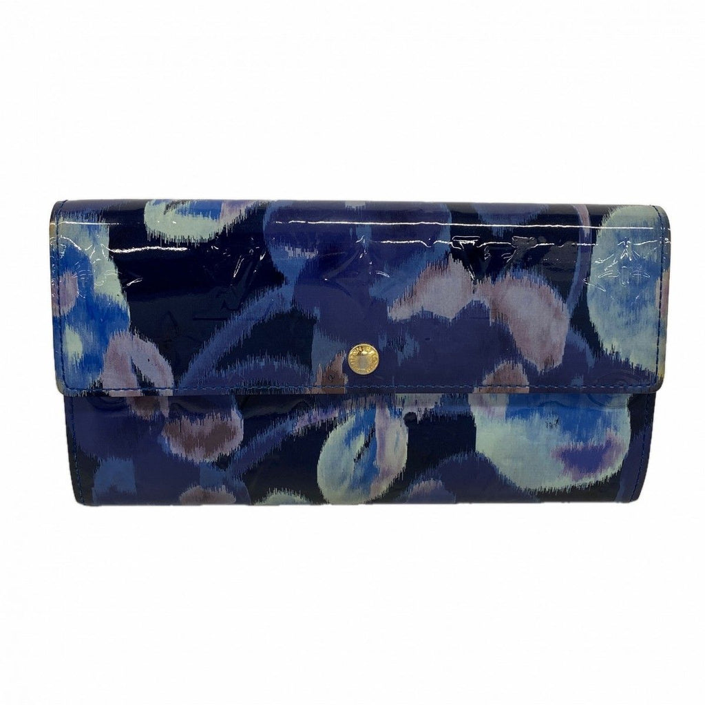 Louis Vuitton Wallet Vernis Ikat Flower Portefeuille Sarah Grand Blue