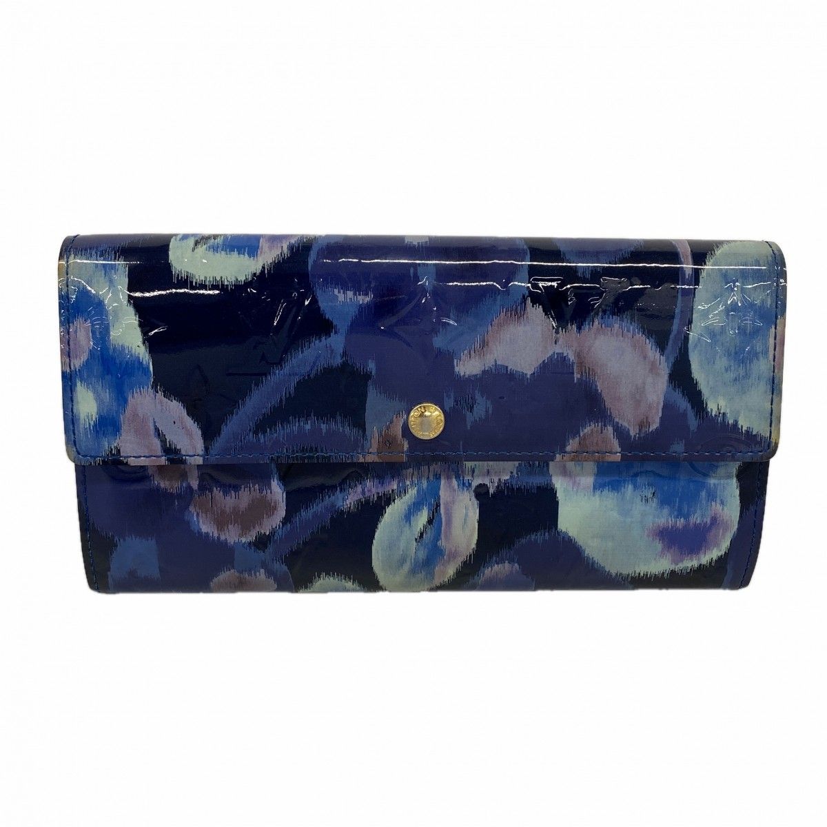 Louis Vuitton Wallet Vernis Ikat Flower Portefeuille Sarah Grand Blue