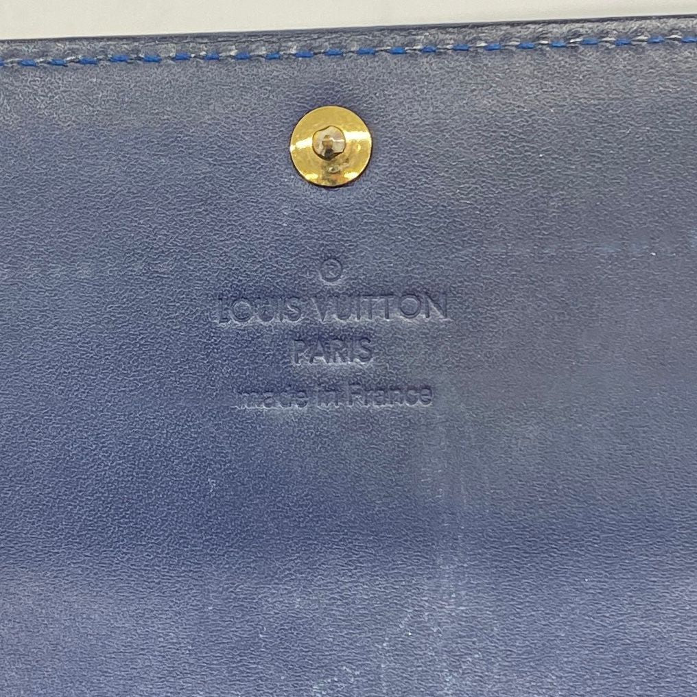 Louis Vuitton Wallet Vernis Ikat Flower Portefeuille Sarah Grand Blue — view 4
