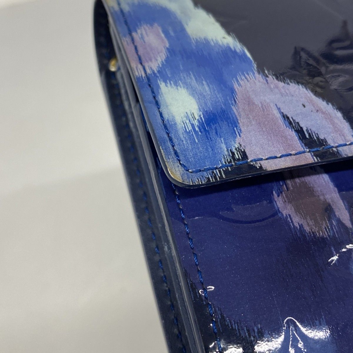 Louis Vuitton Wallet Vernis Ikat Flower Portefeuille Sarah Grand Blue — view 7