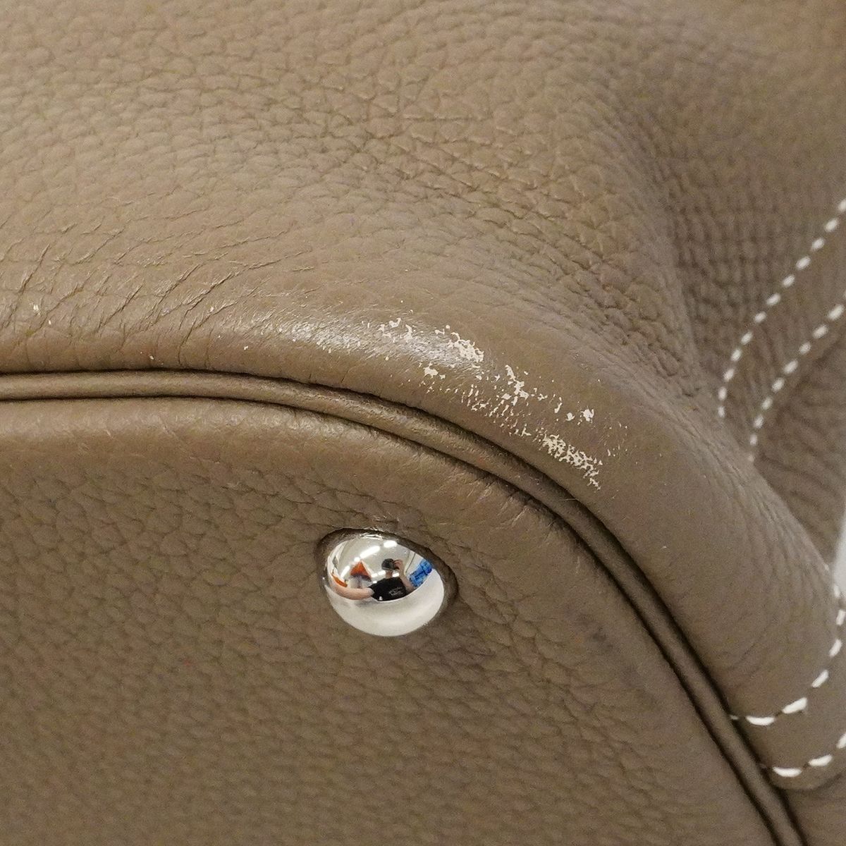 Hermes Handbag Bolide 31 Taurillon Clemence Etoupe Silver 2-Way — view 6