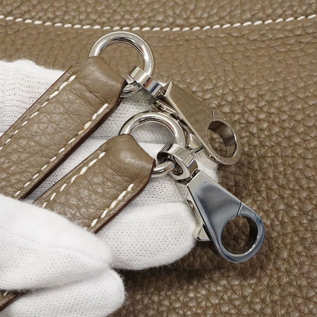 Hermes Handbag Bolide 31 Taurillon Clemence Etoupe Silver 2-Way — view 9