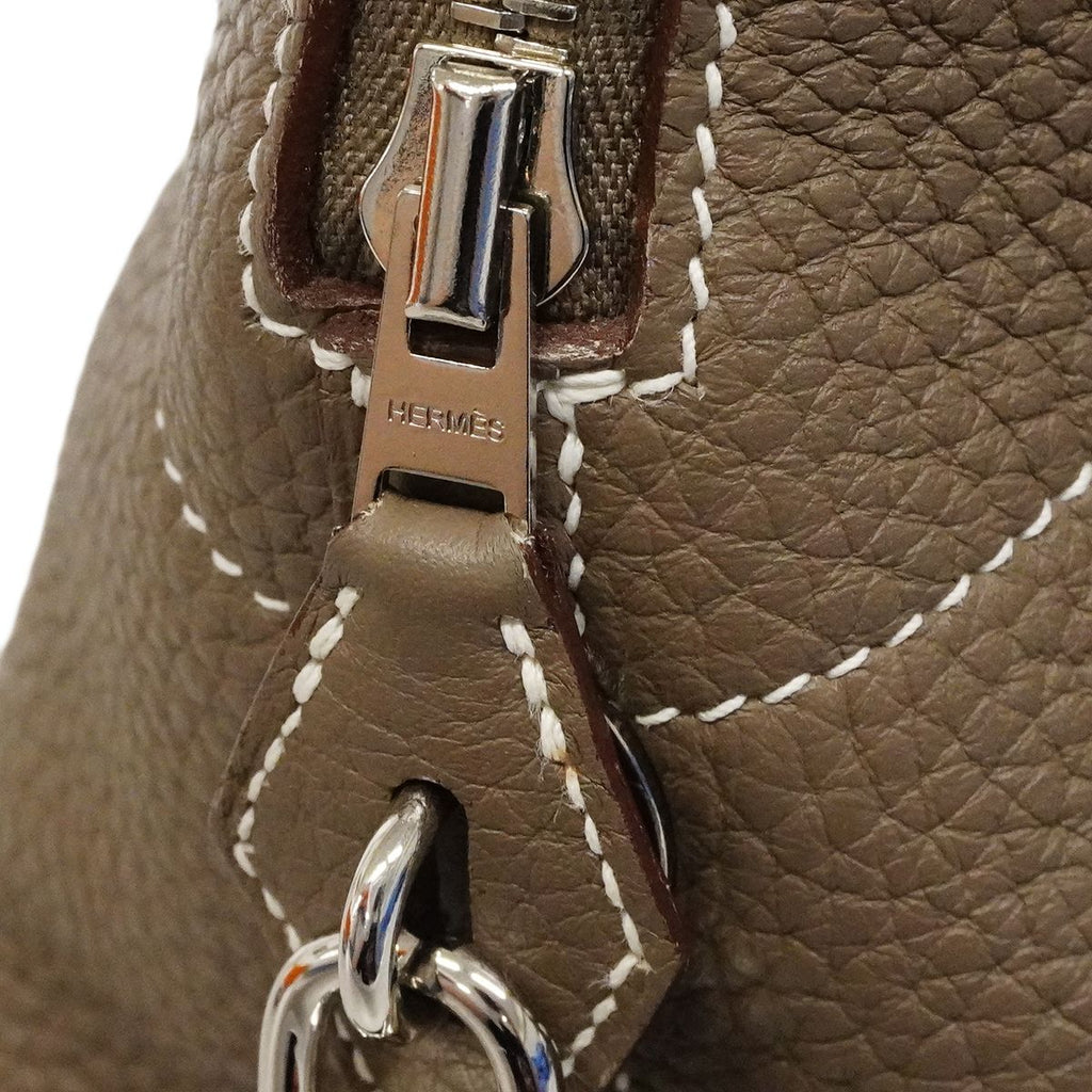Hermes Handbag Bolide 31 Taurillon Clemence Etoupe Silver 2-Way — view 8