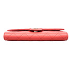 Chanel Shoulder Wallet Quilted Lambskin Pink Silver — view 3