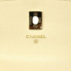 Chanel Handbag Quilted Caviar Leather Ivory Champagne Gold 2-Way — view 5