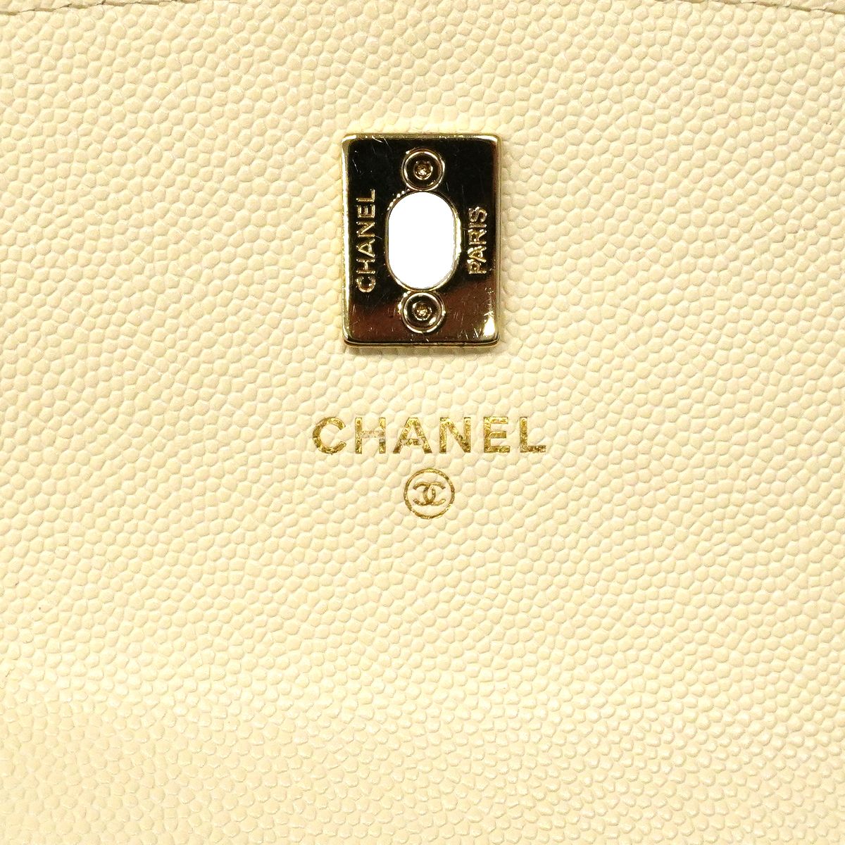 Chanel Handbag Quilted Caviar Leather Ivory Champagne Gold 2-Way — view 5