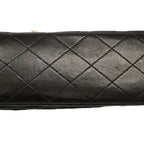 Chanel Shoulder Bag Quilted Lambskin Black Gold — view 8