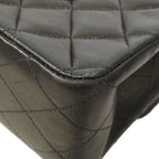 Chanel Shoulder Bag Quilted Lambskin Black Gold — view 6