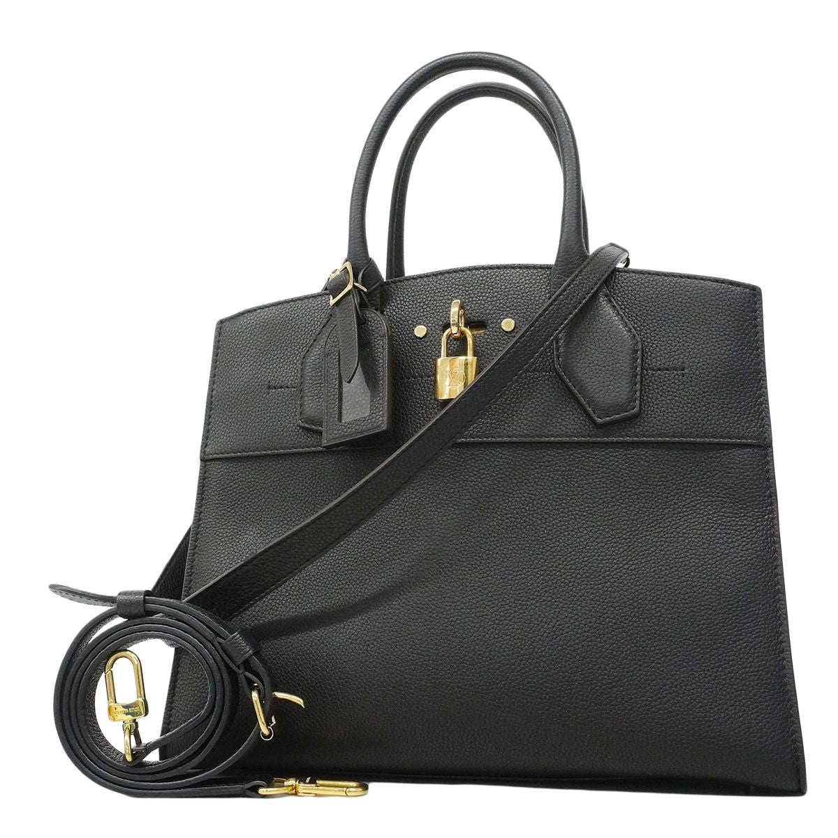 Louis Vuitton Handbag Taurillon City Steamer Mm Noir 2-Way