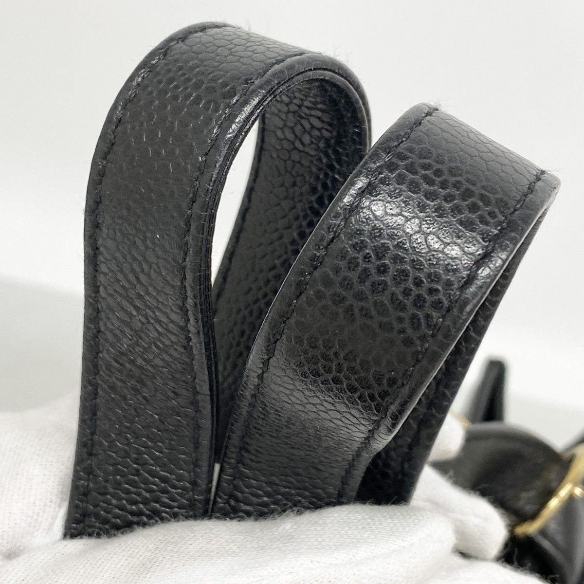 Chanel Handbag Caviar Leather Black Gold — view 8