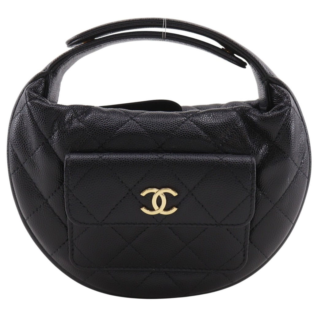 Chanel Mini Bag Quilted Caviar Leather Black