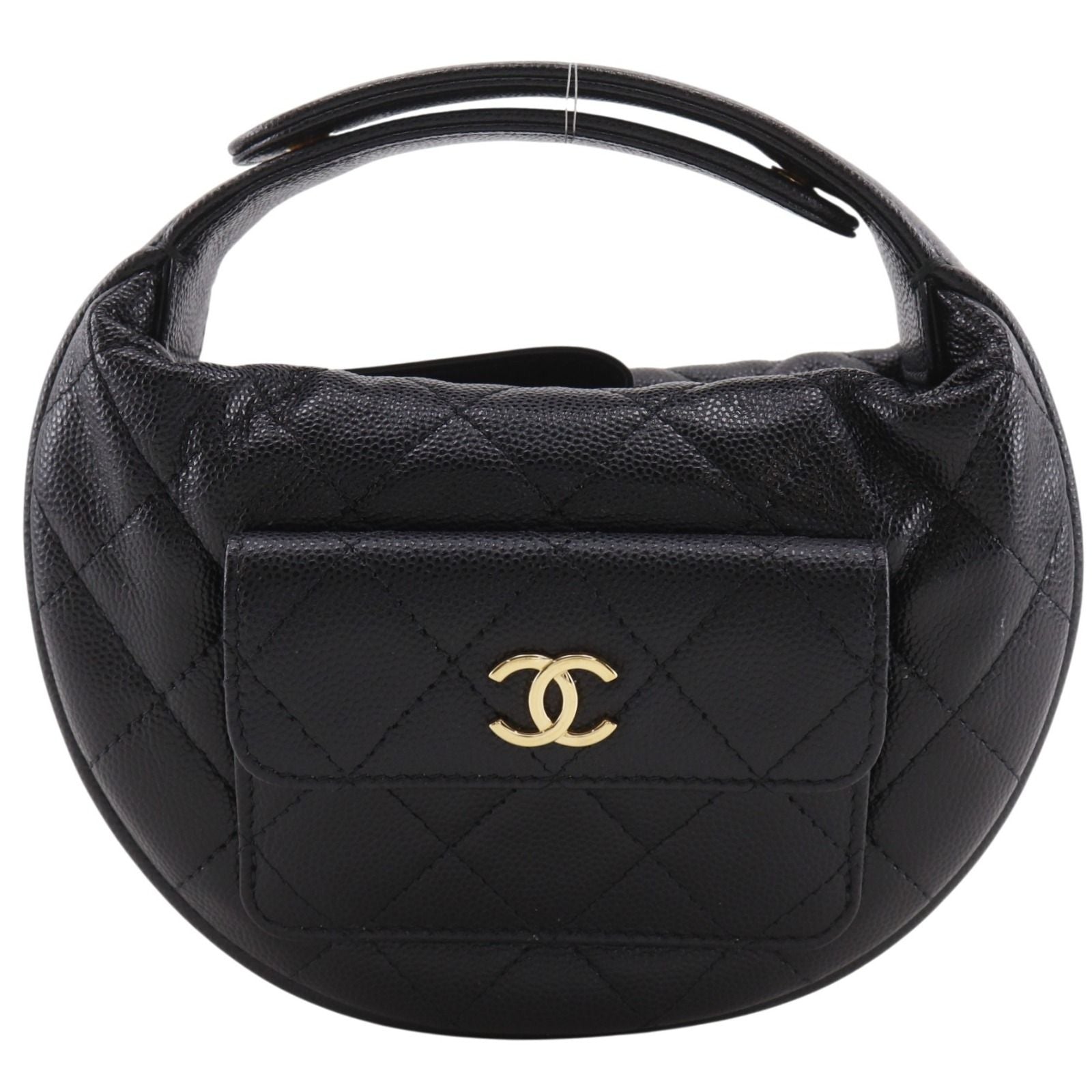 Chanel Mini Bag Quilted Caviar Leather Black