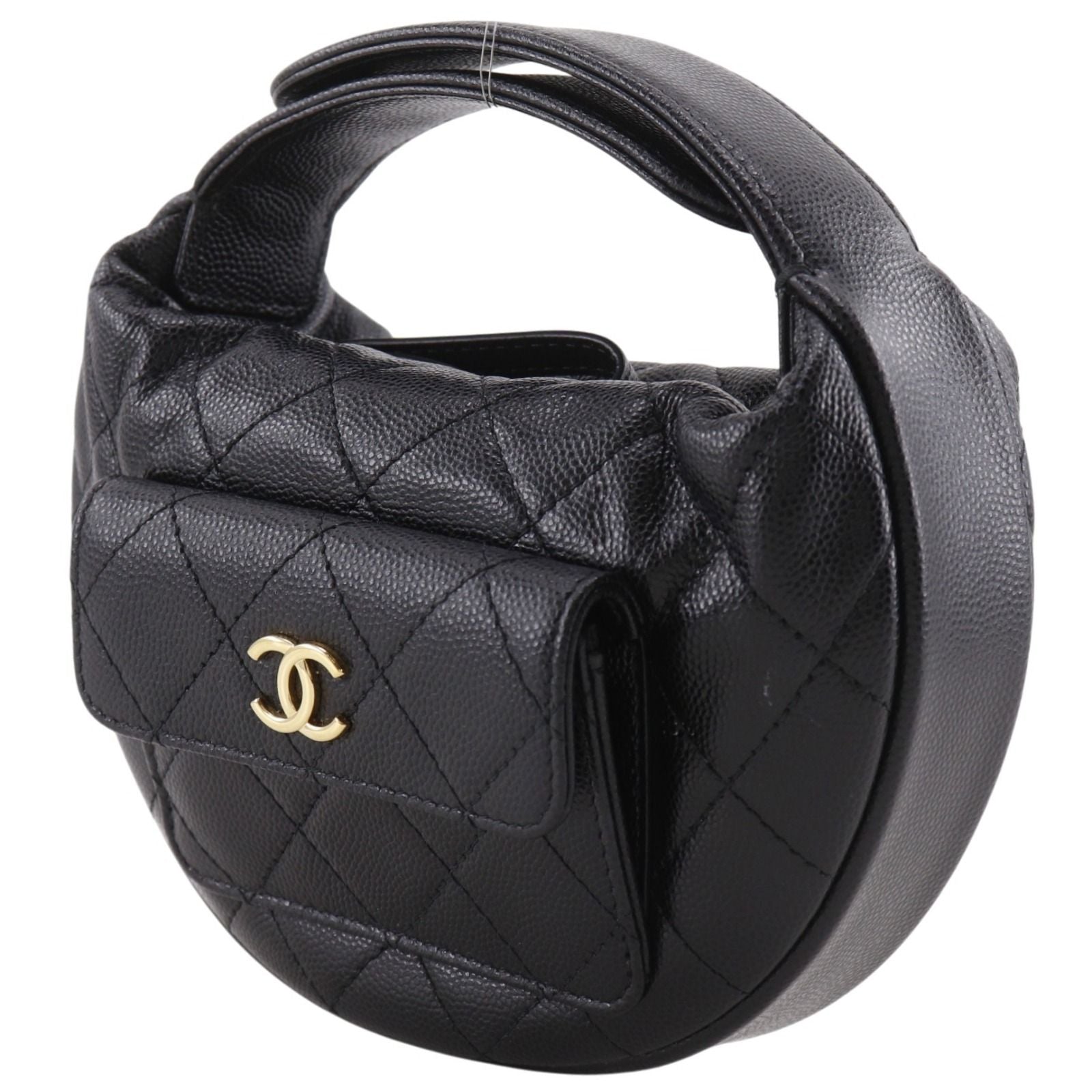 Chanel Mini Bag Quilted Caviar Leather Black — view 2