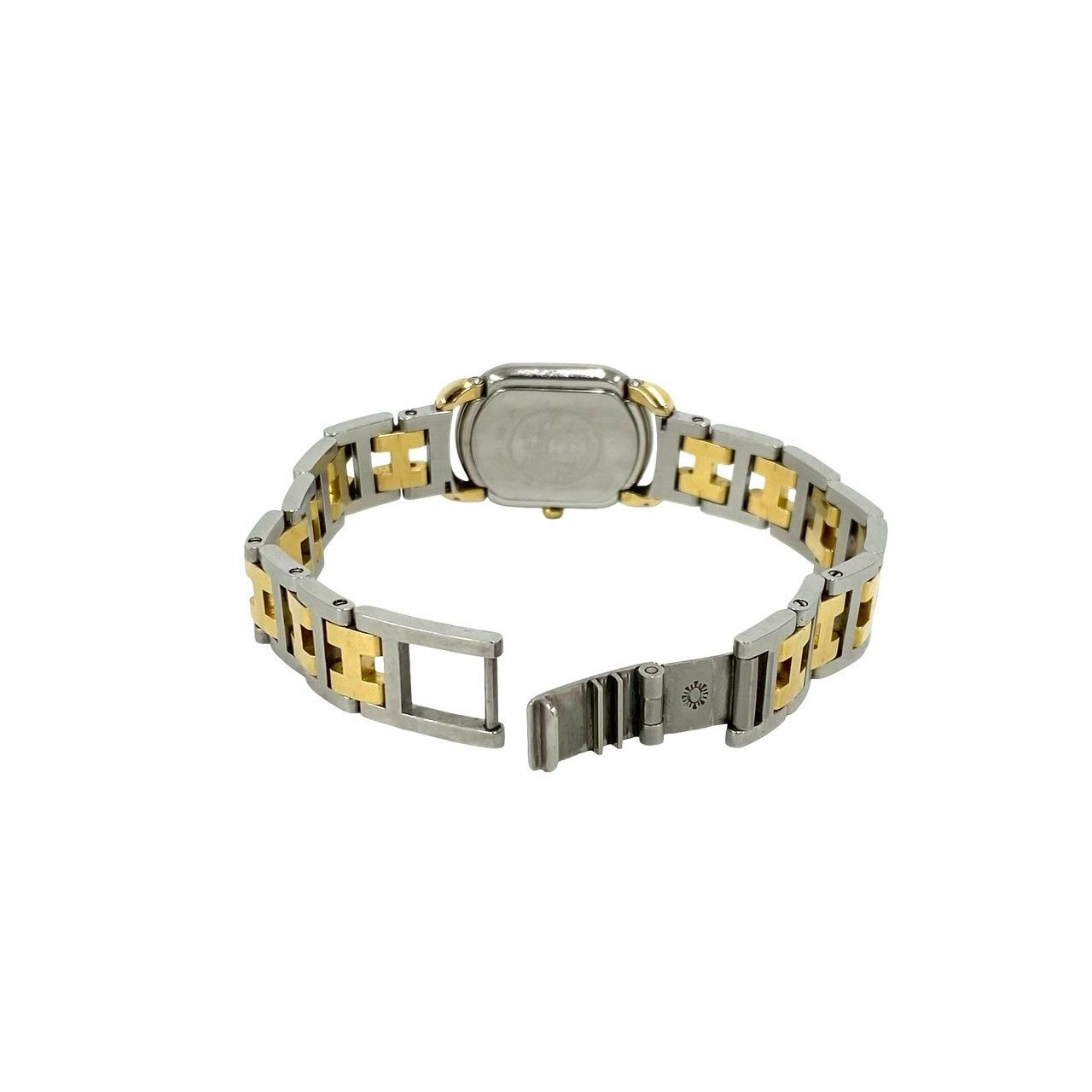 Hermes Vintage Rallye Logo Stainless Quartz Wrist Watch Silver Gold — view 8