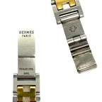 Hermes Vintage Rallye Logo Stainless Quartz Wrist Watch Silver Gold — view 3