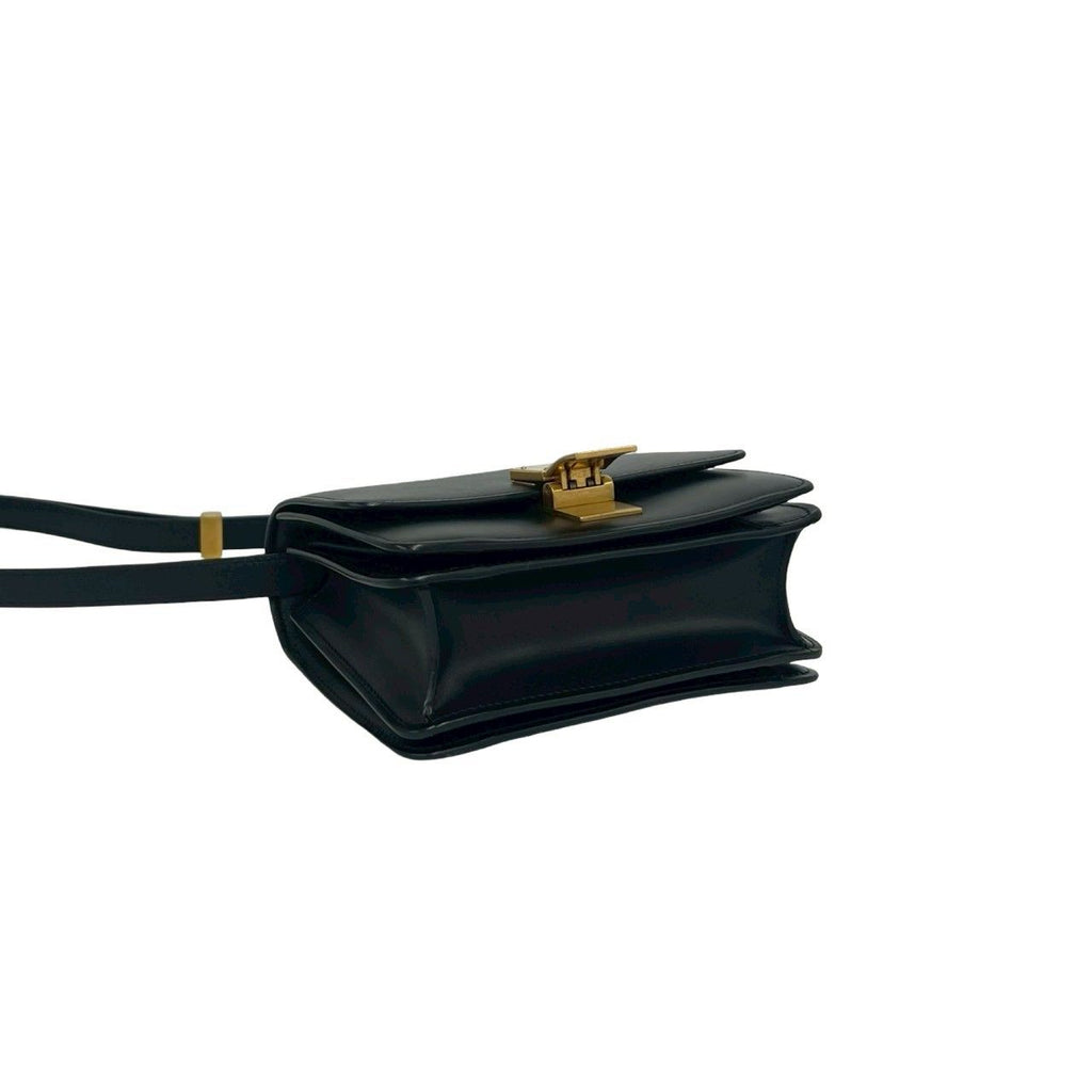 Celine Classic Box Leather Mini Shoulder Bag Pochette Crossbody Black — view 7