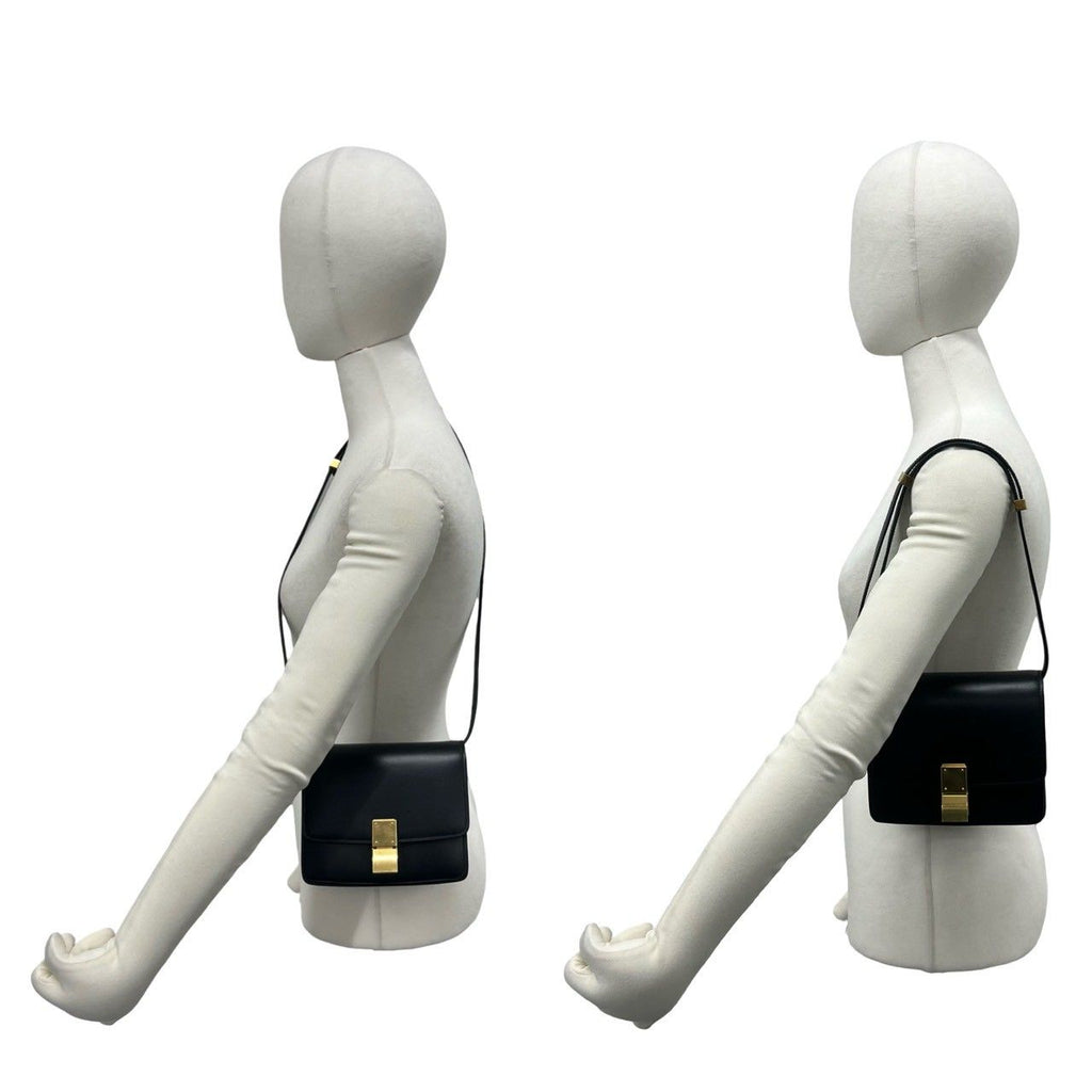 Celine Classic Box Leather Mini Shoulder Bag Pochette Crossbody Black — view 2