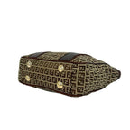 Fendi Zucchino FF Pattern Canvas Leather Tote Shoulder Bag Brown — view 8