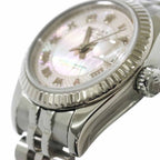 Rolex Datejust Number Roulette Watch Pink Shell 18k White Gold Automatic Winding — view 7