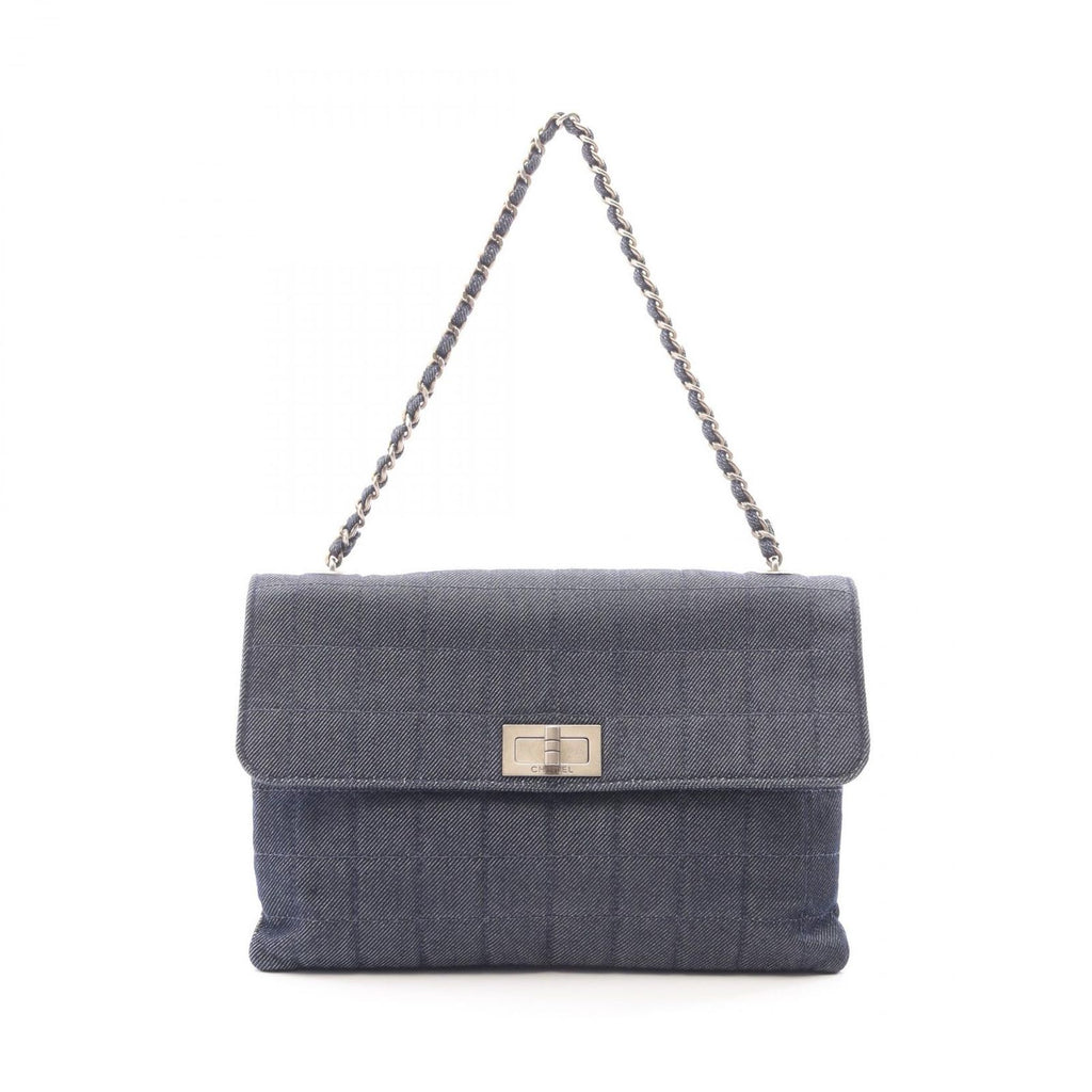 Chanel Handbag Choco Bar Indigo Blue Denim Bar Chain