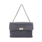 Chanel Handbag Choco Bar Indigo Blue Denim Bar Chain