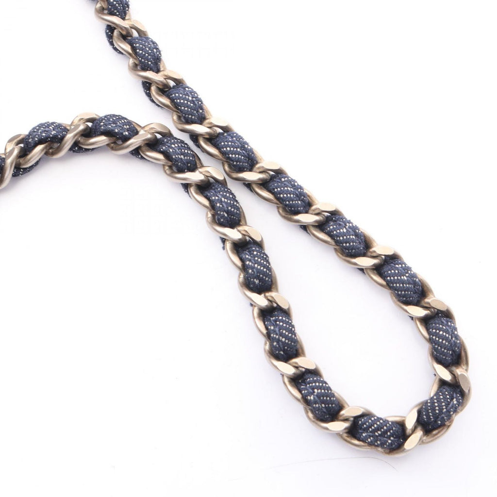 Chanel Handbag Choco Bar Indigo Blue Denim Bar Chain — view 8
