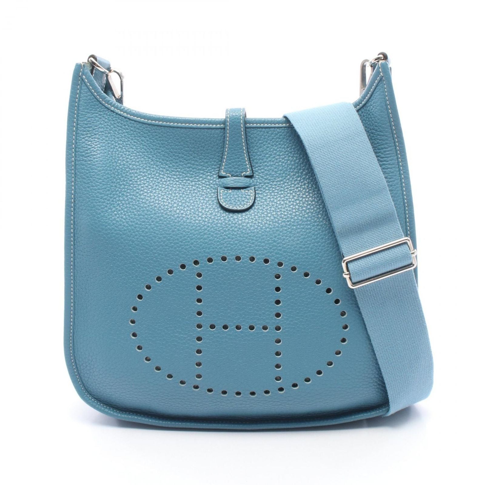 Hermes Shoulder Bag Evelyne 3 Trois PM Blue Jean Leather