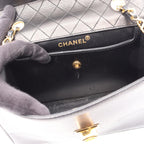 Chanel Shoulder Bag Quilted Black White Lambskin Bicolor Chain — view 7
