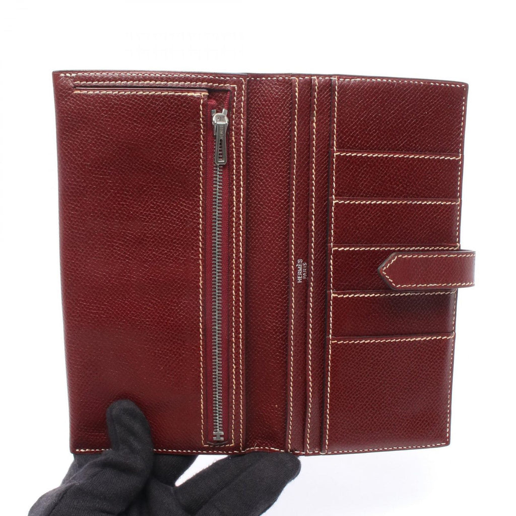 Hermes Bifold Wallet Bearn Classic Rouge Ash Leather — view 3