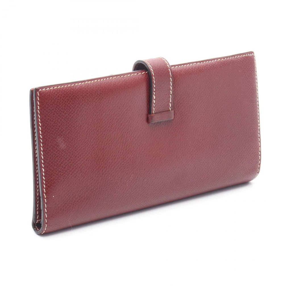 Hermes Bifold Wallet Bearn Classic Rouge Ash Leather — view 2