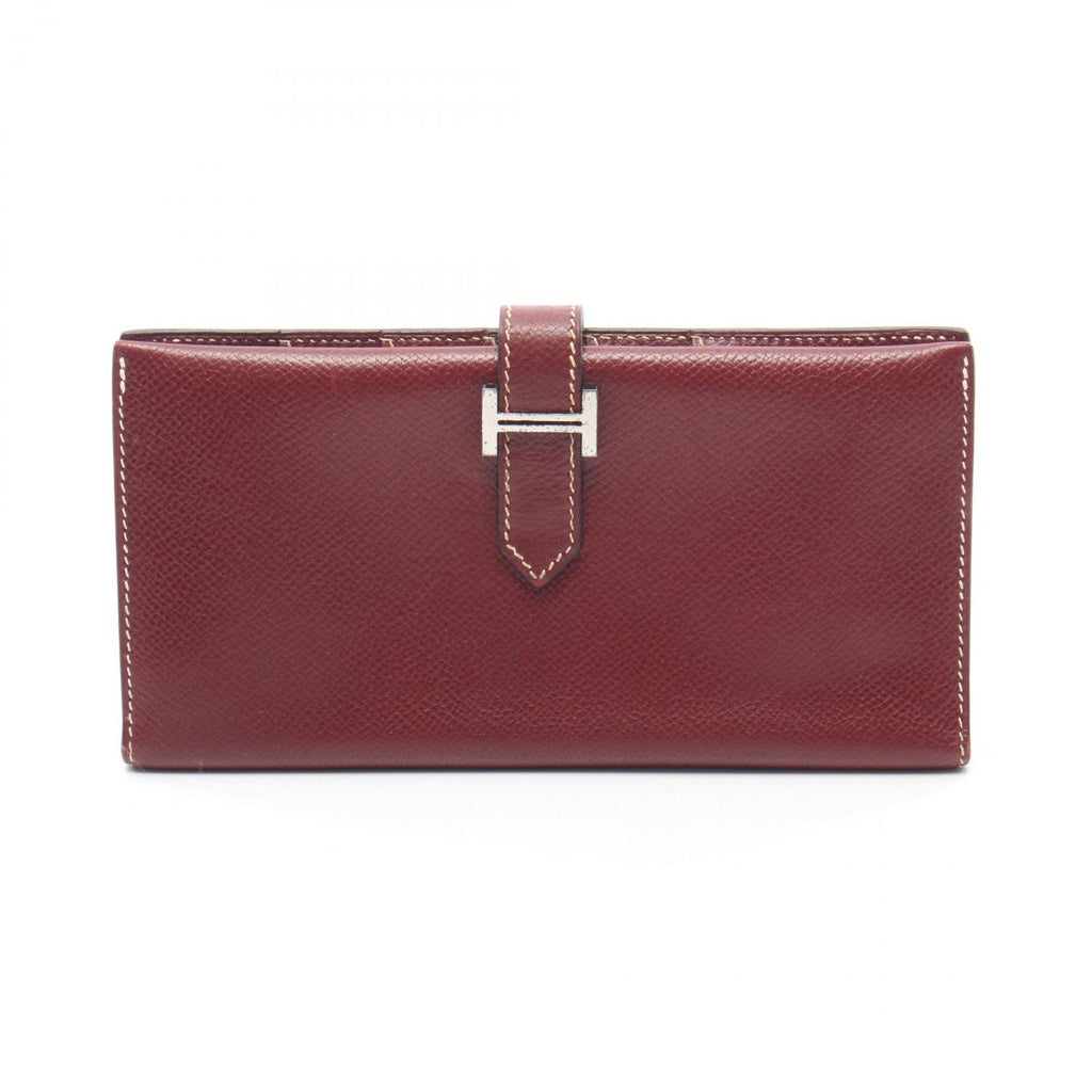 Hermes Bifold Wallet Bearn Classic Rouge Ash Leather