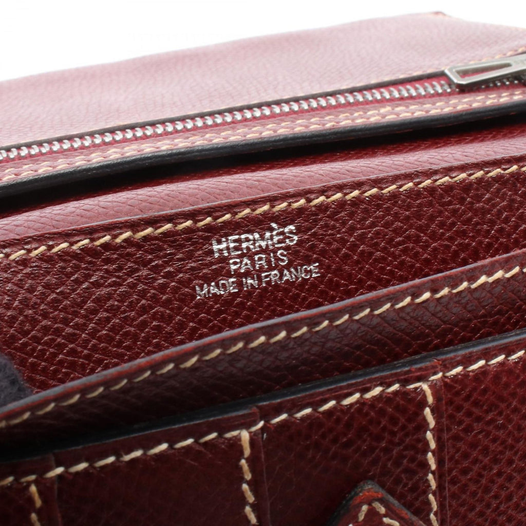 Hermes Bifold Wallet Bearn Classic Rouge Ash Leather — view 5