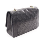 Chanel Shoulder Bag Quilted Single Flap Black Lambskin Chain — view 2