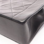 Chanel Shoulder Bag Quilted Single Flap Black Lambskin Chain — view 8