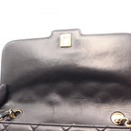 Chanel Shoulder Bag Quilted Single Flap Black Lambskin Chain — view 6