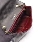 Chanel Shoulder Bag Quilted Single Flap Black Lambskin Chain — view 3