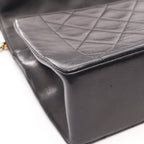 Chanel Shoulder Bag Quilted Single Flap Black Lambskin Chain — view 9