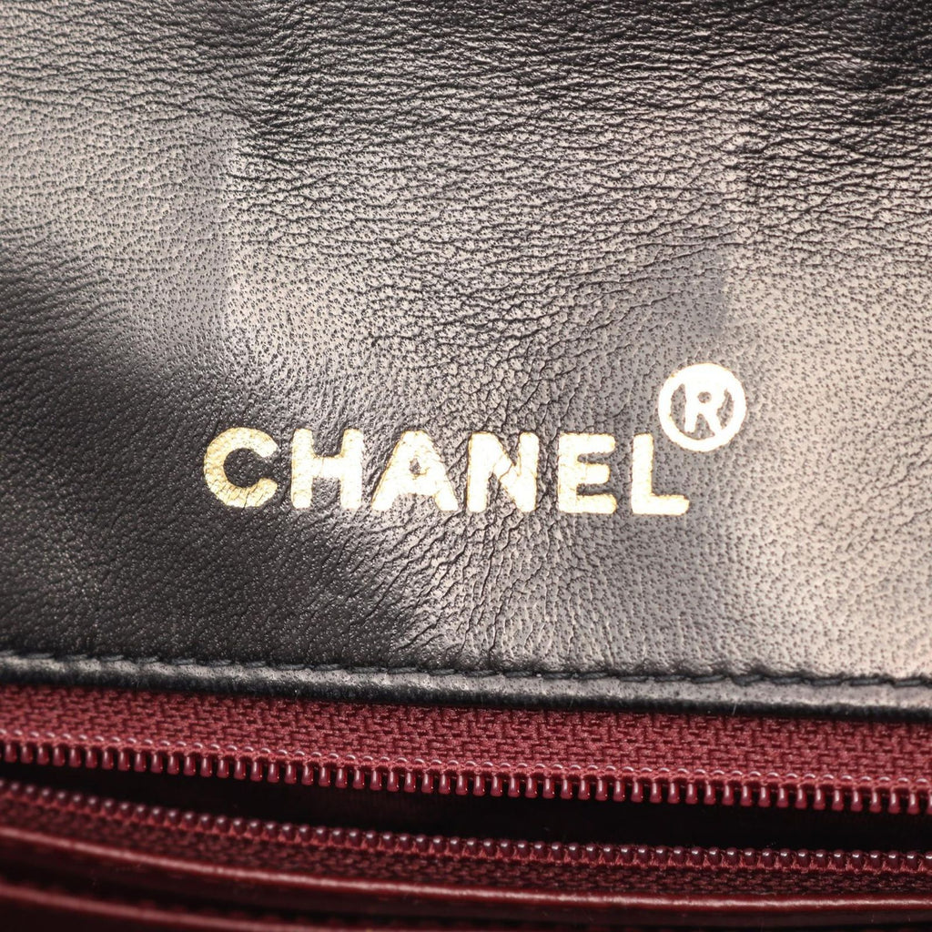 Chanel Shoulder Bag Quilted Single Flap Black Lambskin Chain — view 4