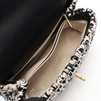 Chanel Handbag Quilted 2-Way Black White Fabric Leather Top Handle Chain — view 3