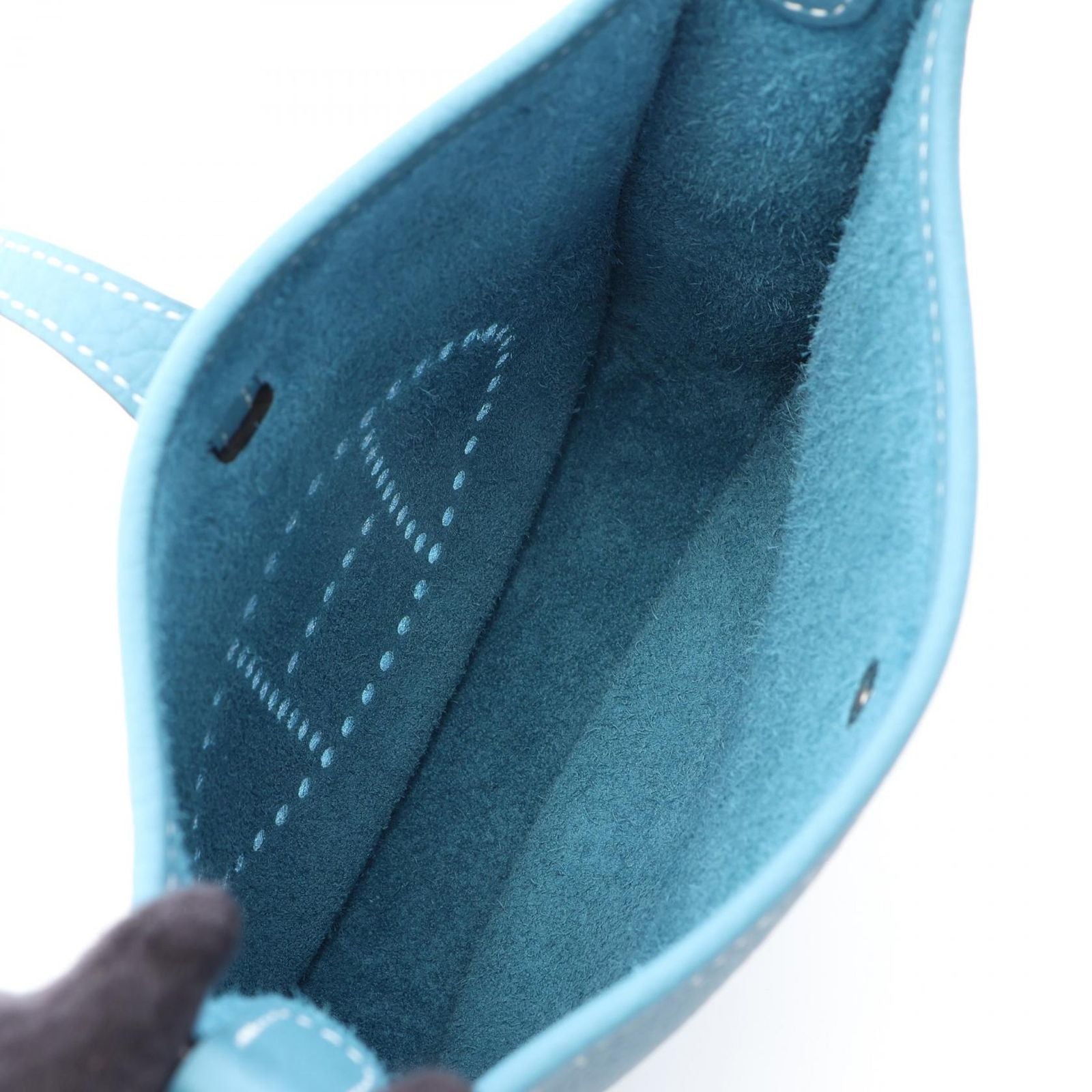 Hermes Shoulder Bag Evelyne TPM Amazon New Blue Jean Leather TPM — view 3