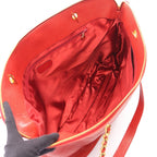 Chanel Tote Big CC Logo Red Caviar Leather Jumbo CC Coco Ball Chain — view 3