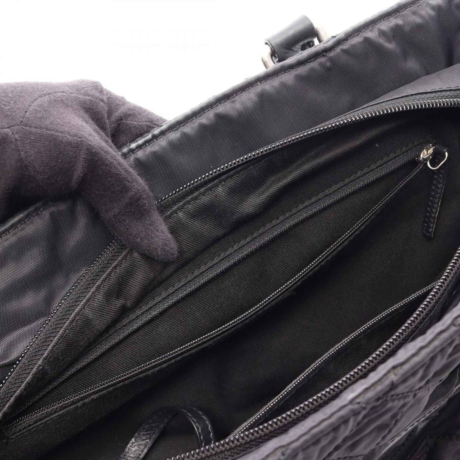 Chanel Tote Paris New York Line Black Nylon Leather New — view 6