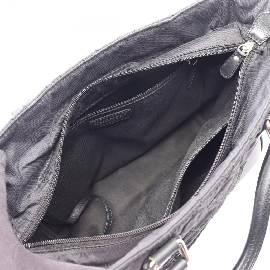 Chanel Tote Paris New York Line Black Nylon Leather New — view 3