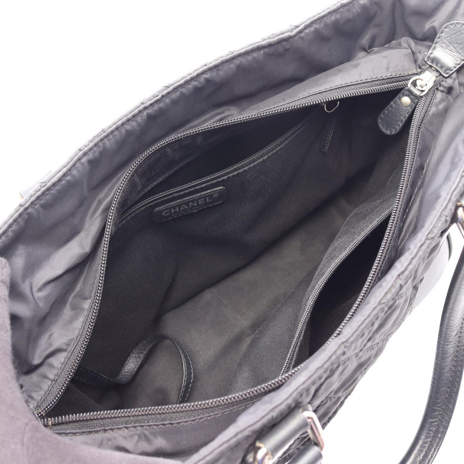Chanel Tote Paris New York Line Black Nylon Leather New — view 3