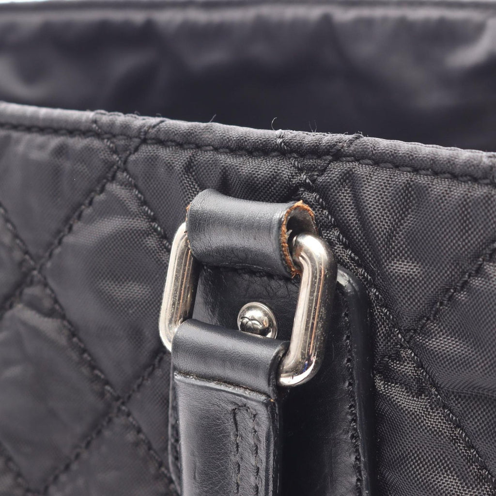 Chanel Tote Paris New York Line Black Nylon Leather New — view 8